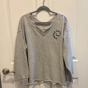 Aerie Textured Gray Knit Top